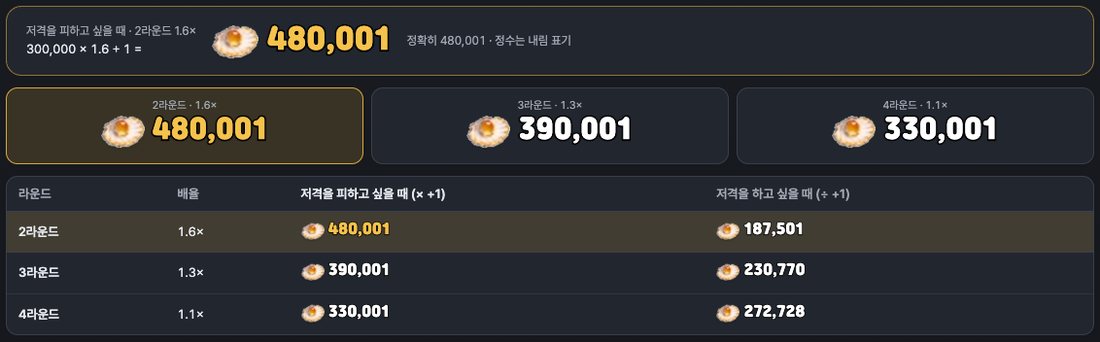 역산 계산기 — 가격 300,000의 라운드별 기준가